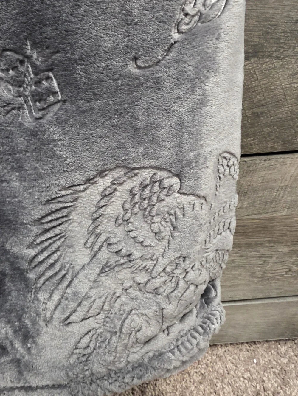 Ed Hardy Tiger Eagle Oversized Embossed Throw Blanket New